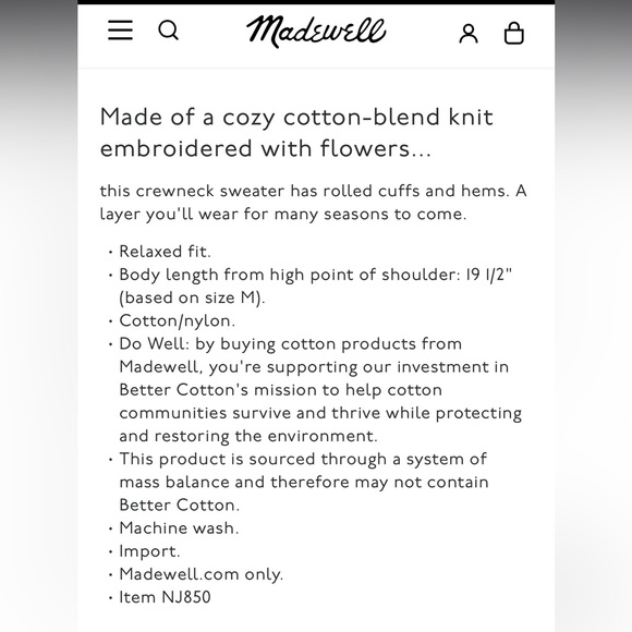 Madewell Adina Floral Embroidered Pullover Sweater - Picture 10 of 10